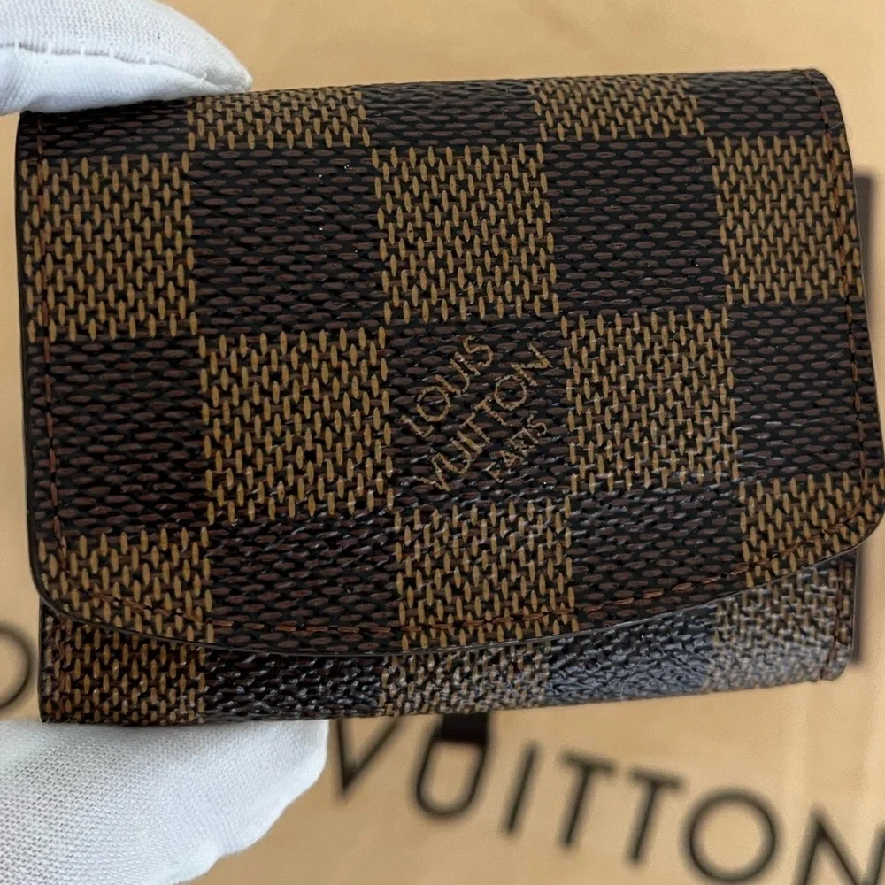 Louis Vuitton Ebene Necklace Earring Cufflink Holder Dust bag Box Vintage Unisex
